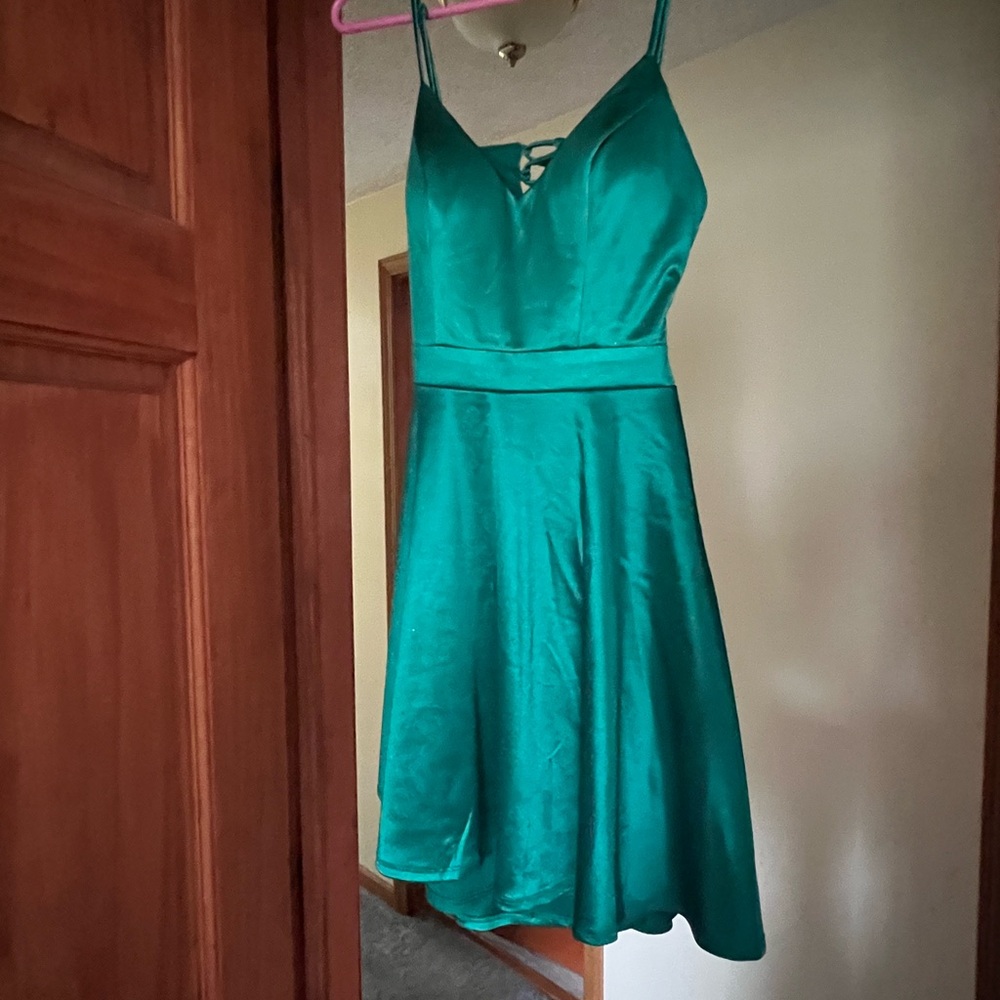 City Studio Green Pleated A-Line Cocktail Dress- worn 1 time